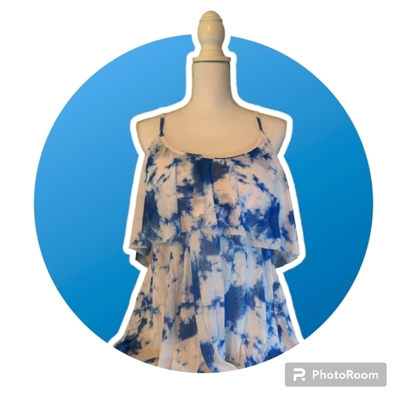 TIE DYE TWO-PIECE TANKINI SWIM DRESS 4XL 4th Of July Ready! - Picture 2 of 16